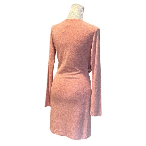 Free People Burnt Orange Knit Tie Front Sweater Dress Sz S Minimalist Indie Fall - Picture 4 of 16